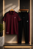 Men's 2Pcs Dry Fit Polo Shirt with Trouser | Modern Style Impress To Everyone (Unisex)