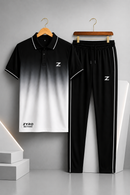 Men's 2Pcs Dry Fit Polo Shirt with Trouser | Modern Style Impress To Everyone (Black)